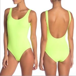 Onia Kelly Neon Yellow One Piece Swimsuit Swim Size Medium